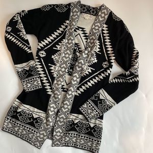 Aztec Open Front Sweater Pink Republic Small